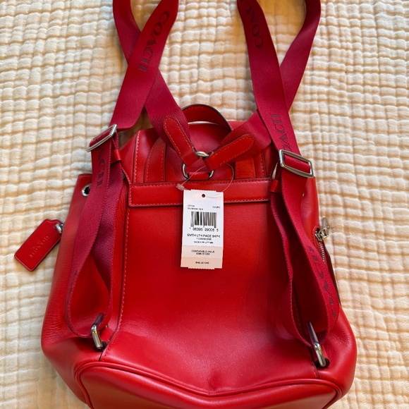 Coach backpack purse red leather NWT main image 3